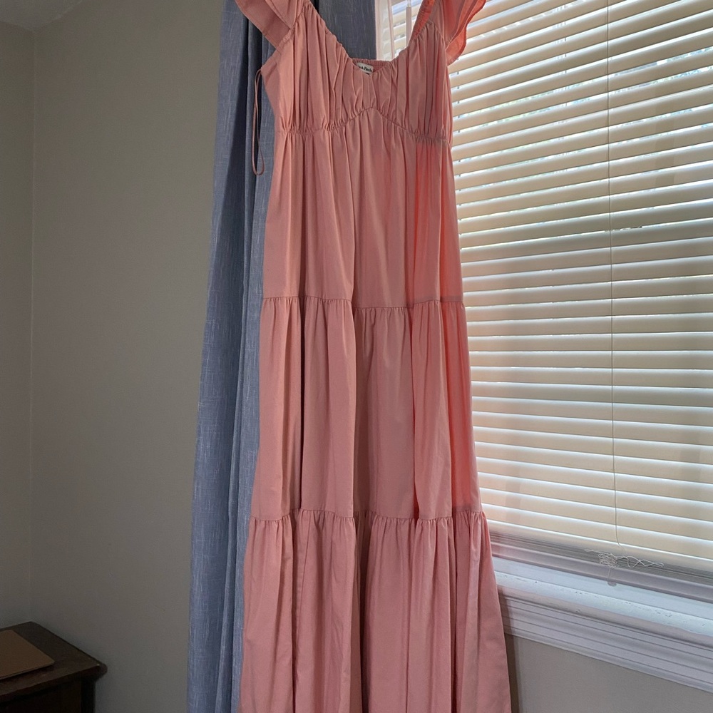 Abercrombie & Fitch Coral Tiered Maxi Dress